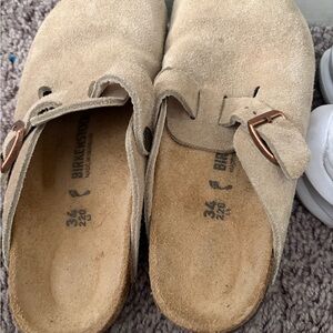 Kids Birkenstock Suede Clogs with Buckle